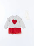 Bisiklet Yaka Dantelli Kız Bebek Elbise ve Külotlu Çorap_W4DM93Z1-JMD86841479583439-12 Ay