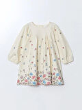 Bisiklet Yaka Çiçekli Gabardin Kız Bebek Elbise_W4HB98Z1-LRA86841480919954-5 Yaş