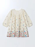 Bisiklet Yaka Çiçekli Gabardin Kız Bebek Elbise_W4HB98Z1-LRA86841480920085-6 Yaş