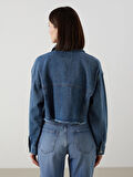 LCW Vision Indigo Oversize Kadın Jean Ceket