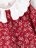 Bebe Yaka Uzun Kollu Çiçekli Kız Çocuk Elbise_W4CR89Z1-LQV86841484054263-4 Yaş