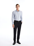 LCWAIKIKI Formal Bej Regular Fit Uzun Kollu Ekose Gabardin Erkek Gömlek