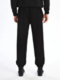XSIDE Siyah Rahat Kalıp Erkek Kalın Jogger Eşofman Altı