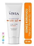 The Vivia Leke Karşıtı Yüksek Koruyucu Yüz Güneş Kremi Tüm Cilt Tipleri SPF 50+ 50 ml