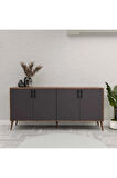 Mezza 1672 Hera 180 Cm Ahşap Ayaklı Modern Konsol Hat - Antrasit