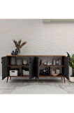 Mezza 1672 Hera 180 Cm Ahşap Ayaklı Modern Konsol Hat - Antrasit