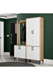 Mezza SET 5022-5032 ROYAL SOL AYNALI 6 KAPAKLI 7 ASKILI PORTMANTO SEPET-YUNUS-BEYAZ