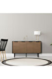 Mezza 4616 BLANCO 145 CM (METAL AYAKLI) KONSOL SİYAH KAPLAN