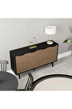 Mezza 4616 BLANCO 145 CM (METAL AYAKLI) KONSOL SİYAH KAPLAN
