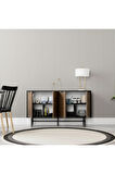Mezza 4616 BLANCO 145 CM (METAL AYAKLI) KONSOL SİYAH KAPLAN