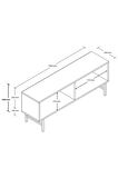 Mezza 4042 DIAMOND METAL AYAKLI TV ÜNİTESİ 150 CM SEPET-TRAVERTEN