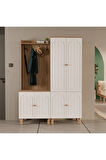 Mezza SET 5072-5084 RAPSODY 6 KAPAKLI (MEMBRAN) 9 ASKILI BOHEM PORTMANTO SEPET-BEYAZ