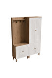 Mezza SET 5072-5084 RAPSODY 6 KAPAKLI (MEMBRAN) 9 ASKILI BOHEM PORTMANTO SEPET-BEYAZ