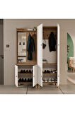 Mezza SET 5080-5084 RAPSODY SOL AYNALI 6 KAPAKLI (MEMBRAN) 7 ASKILI BOHEM PORTMANTO SEPET-BEYAZ