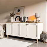 Mezza 1700 Monza 180 Cm (Membran MDF Kapaklı) Bohem Konsol Sepet-Beyaz
