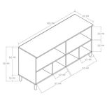 Mezza 1700 Monza 180 Cm (Membran MDF Kapaklı) Bohem Konsol Sepet-Beyaz