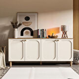Mezza 1700 Monza 180 Cm (Membran MDF Kapaklı) Bohem Konsol Sepet-Beyaz
