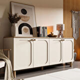 Mezza 1700 Monza 180 Cm (Membran MDF Kapaklı) Bohem Konsol Sepet-Beyaz
