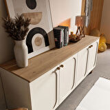 Mezza 1700 Monza 180 Cm (Membran MDF Kapaklı) Bohem Konsol Sepet-Beyaz