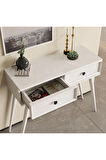 6021 LUNA (AHŞAP AYAKLI) MDF PROFİL ÇERÇEVELİ 2 ÇEKMECELİ DRESUAR BEYAZ