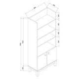 MEZZA 1959 MYSTIC Kitaplık 165 x 69 cm Sepet - Beyaz