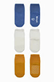 Bistyle Basic Kaymaz Penye Soket Çorap 3'Lü BS10107 İndigo Ekru Hardal