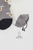 Bistyle Love Dog Penye Soket Çorap 2'Li BS10118 Gri