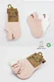 Bistyle 2'li Sneakers Smile Penye Çorap Bs20106 Pembe Ekru