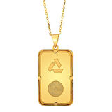 AgaKulche 10 gr Kalemli Altın Külçe Kolye