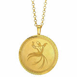 AgaKulche Mevlana 1 Ons Altın Çerçeve Kolye