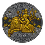 AgaKulche Durga Rutenyum 2023 Altın Kaplama Gümüş Sikke Coin