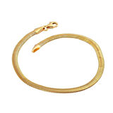 AgaKulche İtalyan Ezme Balık Sırtı 2 mm Altın Bileklik