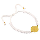 AgaKulche 22 Ayar Yarım Altınlı Beyaz İpli Bileklik