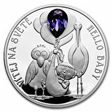 AgaKulche Hoş Geldin Bebek Kristal Taşlı 2023 1 Ons Gümüş Sikke Coin