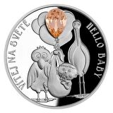 AgaKulche Hoş Geldin Bebek Kristal Taşlı 2022 1 Ons Gümüş Sikke Coin