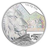 AgaKulche Czech Lion Hologram Kaplama 2023 1 Ons Gümüş Sikke Coin