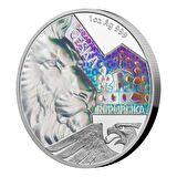 AgaKulche Czech Lion Hologram Kaplama 2023 1 Ons Gümüş Sikke Coin