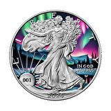 AgaKulche Yürüyen Özgürlük Kuzey Işıkları Gümüş Sikke Coin