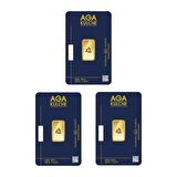 AgaKulche 5 Gram (995) 24 Ayar Külçe Altın 3 Adet