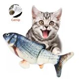 TİNEKE Peluş Kedi Oyuncağı Balık Kedi Nanesi Otlu Çıngıraklı Blue 1 Adet