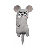 TİNEKE PELUŞ KEDİ OYUNCAĞI KEDİ OTLU CATNİPLİ  GRİ 1 ADET