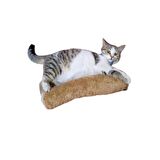 KEDİ OYUNCAĞI SARILMA YASTIĞI UYKU OYUNCAĞI KEDİ OTLU 30 CM PELUŞ  ( 1 ADET ) KAHVERENGİ