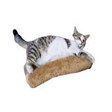 KEDİ OYUNCAĞI SARILMA YASTIĞI UYKU OYUNCAĞI KEDİ OTLU 30 CM PELUŞ  ( 1 ADET ) KAHVERENGİ