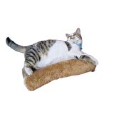 KEDİ OYUNCAĞI SARILMA YASTIĞI UYKU OYUNCAĞI KEDİ OTLU 30 CM PELUŞ  ( 1 ADET ) KAHVERENGİ