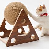 BÜYÜK Ahşap İpli Kedi Oyuncagi Topu Kedi Tırmalaması