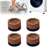 TİNEKE Beyaz Eşya Ayağı Çamaşır Makinesi Mobilya Titreşim Önleyici Kaydırmaz 8.5 Cm Yükseltici 4 Lü KAHVERENGİ