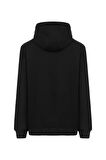 MY SPORT  5017  Erkek Yumuşacık Kapüşonlu Organik Pamuk Kanguru Cepli Regular Siyah Sweatshirt