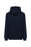 MY SPORT   5017 Erkek Yumuşacık Kapüşonlu Organik Pamuk Kanguru Cepli Regular Lacivert  Sweatshirt