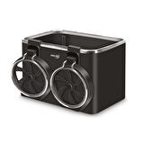 Polosmart SP109 Araç İçi Düzenleyici 2’li Bardaklık ve Telefon Tutucu Organizer Siyah