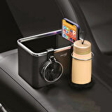 Polosmart SP109 Araç İçi Düzenleyici 2’li Bardaklık ve Telefon Tutucu Organizer Siyah